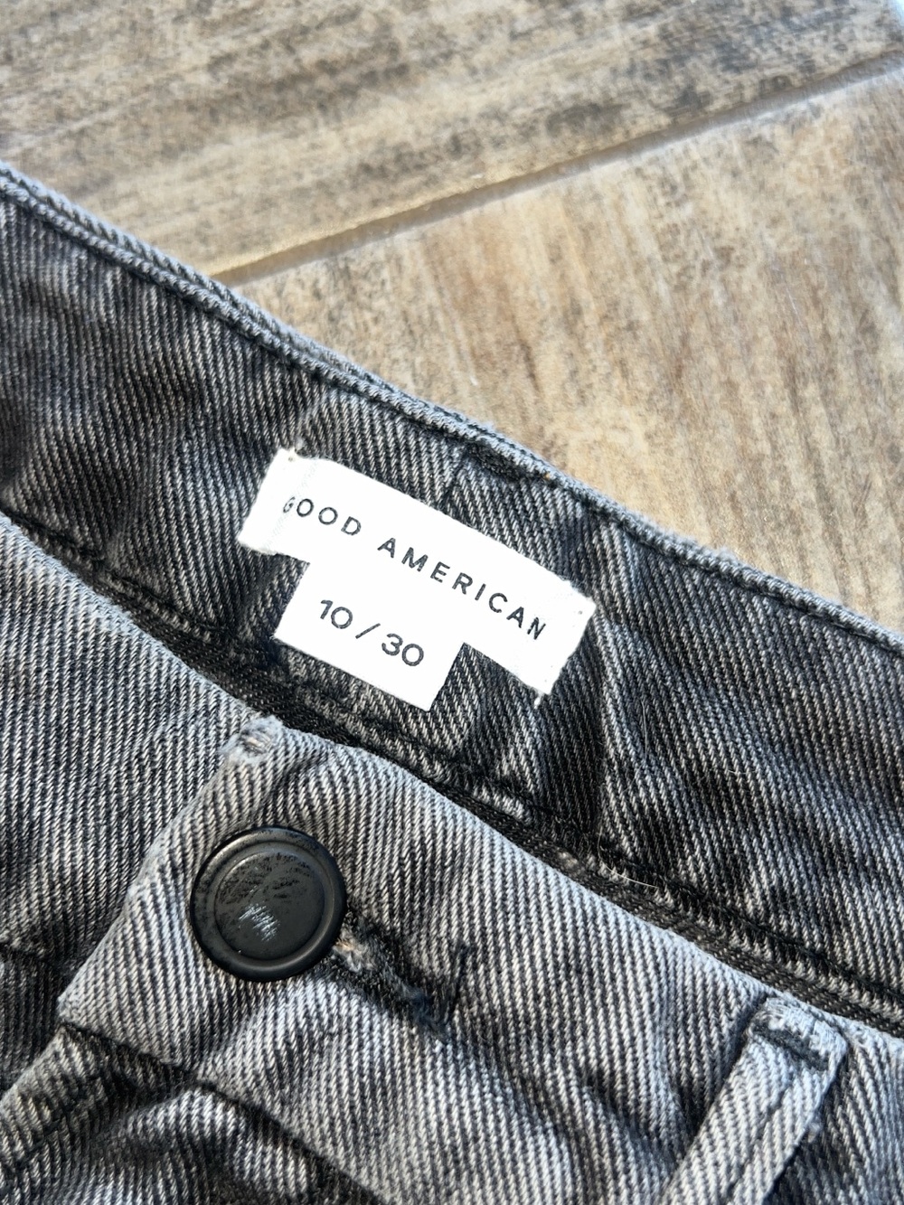 NWT Good American Good Icon black acid distressed jeans - Picture 6 of 9
